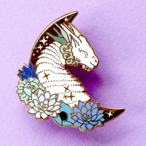 Glitter Punk Dragon Enamel Pin - Picture 1 of 2